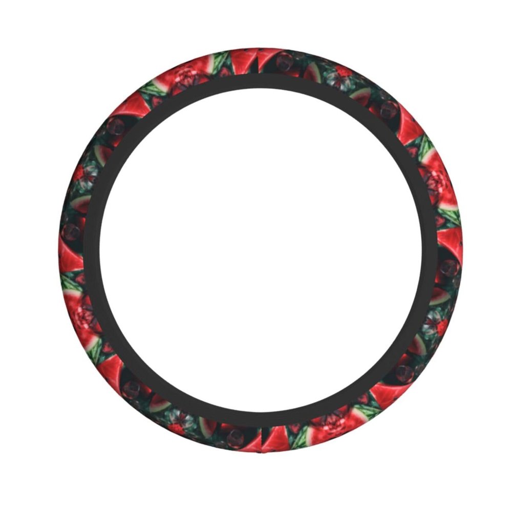 Fresh Watermelon Printed Steering Wheel Cover, 15-inch Universal Steering Wheel Protective Cover, Anti-Slip, Sweat-Absorbing,