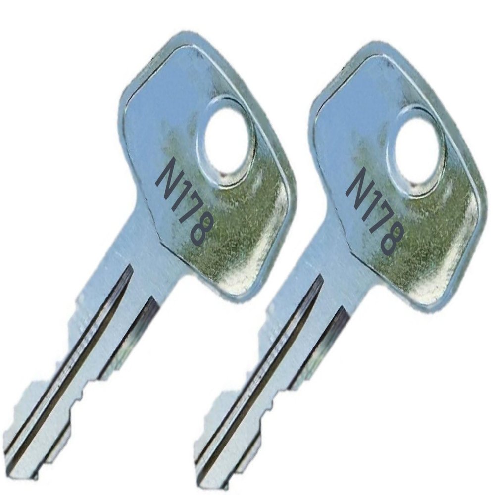 2 Thule N178 Replacement Keys - Roof Racks, Rails, Cargo Box, Carriers, Crossbars, Haulers, Bags (Codes N001-N250 or N001R-N250R) Better Than OEM!