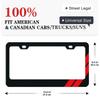 2Pcs Red Strips License Plate Frames for Dodge Challenger Charger, 12.2x6.4inch Universal Fit License Tag Plate for Dodge Vehicles with Screws and Caps (RedStripes) view 3