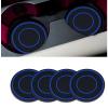 4 Pack Car Coasters for Cup Holder, 2.75 Inch Universal Auto Waterproof Coasters Silicon Insulation Cup Mats,No-Slip Anti Dust Insert Coaster for Woman Man, Suit for Vehicle Interior (Black/Blue) view 1