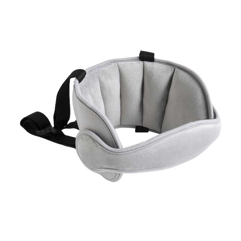 KHGUZ Car Seat Head Support, Baby Adjustable Breathable Neck Relief Head Holder Strap Headrest Band, Comfortable Automotive Travel Safety Sleeping Accessories, Universal for Truck, SUV, RV (Gray)