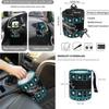 gearider Sea Turtle Front Car Seat Cover Set with Steering Wheel Cover Seat Belt Pads Center Console Pad Trash Bin Phone Holder Rearview Mirror Cover Cup Holder Key Chain 12pcs, Southwest Aztec Blue view 4