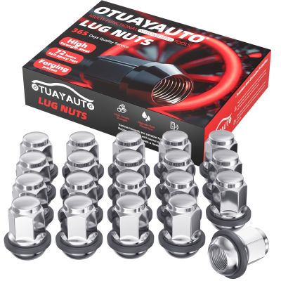 OTUAYAUTO M12x1.5 Lug Nuts - Replacement for 1982-2014 Honda Accord, 1980-2021 Civic, 2016-2023 HR-V, 2013-2015 Acura ILX, Radius Ball Seat with Washer, 20PCS Chrome OEM Factory Style Lug Nut