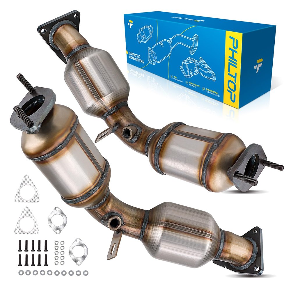 PHILTOP High Flow 644029 644030 Catalytic Converter Kit for 08-13 G37 3.7L, 03-08 G35 3.5L, 03-09 350Z 3.5L, 14-15 Q50/Q60 3.7L, 03-12 FX35 3.5L, 2009-2020 370Z 3.7L, 2006-2010 M35 3.5L(EPA Compliant)