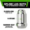 DPAccessories Chrome M12x1.50 Lug Nuts for Aftermarket Wheels - Closed End Spline Tuner - 34mm (1.35") Tall - Pack of 4 - LCS3A6HC2CH04004 view 4