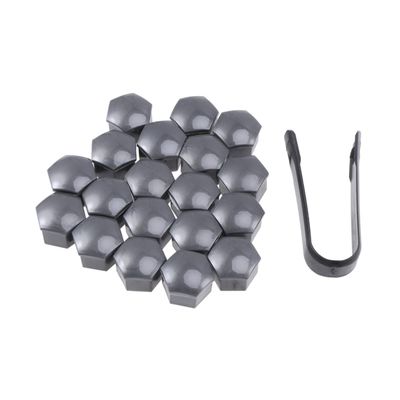 LIFKOME Grey Lug Nut Covers with Clips Hexagonal Wheel Bolt Protection Caps for and Durable Easy Fit and Corrosion Resistant