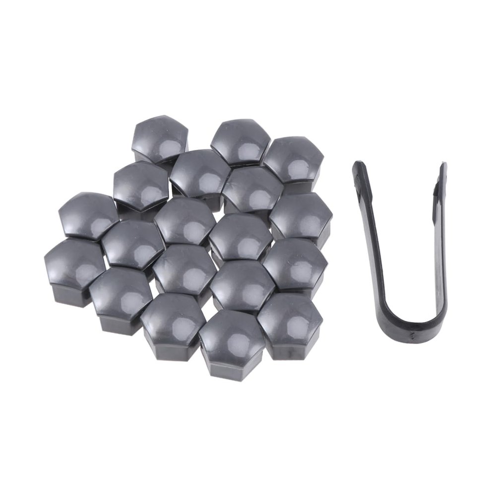 LIFKOME Grey Lug Nut Covers with Clips Hexagonal Wheel Bolt Protection Caps for and Durable Easy Fit and Corrosion Resistant