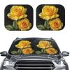 Yellow Rose Car Windshield Sun Shade 2pcs Foldable Windshield Sunshades Car Front Window Shades Universal Fit Most Auto Sedan Truck SUV Sun Visor Large view 2