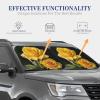 Yellow Rose Car Windshield Sun Shade 2pcs Foldable Windshield Sunshades Car Front Window Shades Universal Fit Most Auto Sedan Truck SUV Sun Visor Large view 4