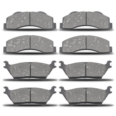 D1414 D1602 Front Rear Semi-metallic Brake Pads Sets Compatible with Ford For F-150 2012-2020