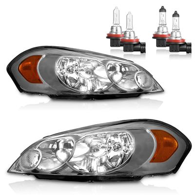 Vizotae Headlights with High/Low Beam Bulbs for 2006-2013 Chevy Impala