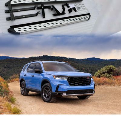 2 PCS Fits for H Pilot 2022 2023 2024 2025 Running Boards Silver Nerf Bar 5.28-inch Side Steps