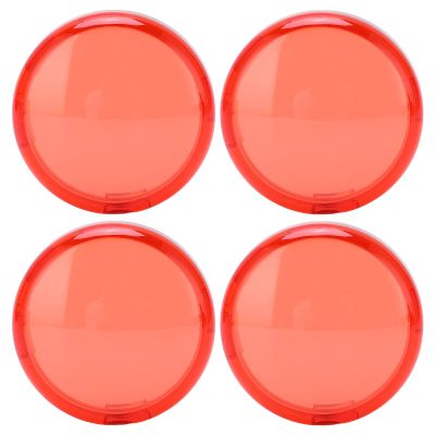 GRCFUMO 4Pcs 6cm Motorcycle Turn Signal Light Lens Cover, Anti Scratch Turn Signals Lens Cover, Universal Motorbike Accessories for Most Motorcycle (Red)