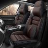 GFHJYY Car Seat Cover for Nissan Rogue 2014-2025,Premium Leather Seat Cover,Non-Slip Waterproof Breathable Automotive Seat Covers Fit for Most Cars,(Brown & Classic Black,Full Set with Pillow) view 1