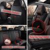 GFHJYY Car Seat Cover for Nissan Rogue 2014-2025,Premium Leather Seat Cover,Non-Slip Waterproof Breathable Automotive Seat Covers Fit for Most Cars,(Brown & Classic Black,Full Set with Pillow) view 3