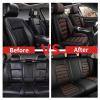 GFHJYY Car Seat Cover for Nissan Rogue 2014-2025,Premium Leather Seat Cover,Non-Slip Waterproof Breathable Automotive Seat Covers Fit for Most Cars,(Brown & Classic Black,Full Set with Pillow) view 4