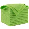 AIDEA Microfiber Cleaning Cloth, 10PK, Microfiber Towels for Cars, Premium All Purpose Car Cloths, Dusting Cloth Cleaning Rags, Absorbent Towels for SUVs, House, Kitchen, Window, 12"12", Green view 1