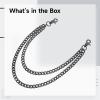 Dual Layer Heavy Duty Wallet Chain, Black Biker Keychain with Lobster Clasps, Sturdy Pants Chain for Trendy Accessory view 4