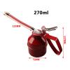 JTLB Manual Oiler Can Iron Red Lever Lubrication Oiling Can Flexible Hose Oil Can Pump (270ml) view 2