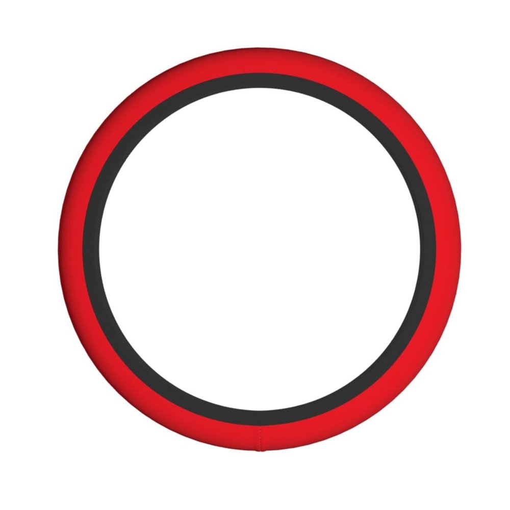 Solid Color red Patterned Anti-Slip Steering Wheel Cover - 15-inch Universal Size, Improves Driving Comfort and Safety.