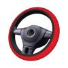 Solid Color red Patterned Anti-Slip Steering Wheel Cover - 15-inch Universal Size, Improves Driving Comfort and Safety. view 3