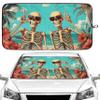 Funny Skull Beach Car Windshield Sun Shade Foldable Sunshade Front Window Cover Sun Visor Protector Accessories (59x27.5 inches) view 1