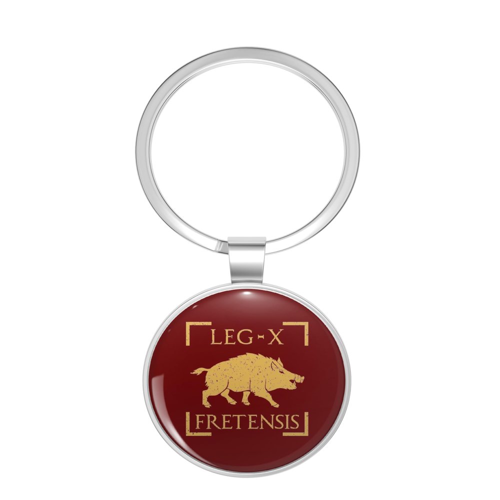 BKR Graphics Legio X Fretensis Boar Emblem Roman Legion Metal Double Sided Key Chain Keychain