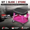 Auto Dynasty Mechanic Roller Stool, 300 LBS Capacity Rolling Creeper Garage Shop Seat with Tool Tray, Heavy Duty Mechanic Roll Repair Chair for Workshop Household Home Warehouse Office, Purple view 2