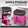 Auto Dynasty Mechanic Roller Stool, 300 LBS Capacity Rolling Creeper Garage Shop Seat with Tool Tray, Heavy Duty Mechanic Roll Repair Chair for Workshop Household Home Warehouse Office, Purple view 3