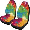 Funnydude Tie Dye Graphic Car Seat Cover Breathable Automotive Vehicle Cushion Covers 4PCS with Front and Back view 2