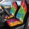 Funnydude Tie Dye Graphic Car Seat Cover Breathable Automotive Vehicle Cushion Covers 4PCS with Front and Back view 4