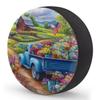 Farm Truck USA Flag Spare Tire Cover 15in Spare Wheel Covers Waterproof Sun Protection Universal Tire Storage Cover Fit for Trailers Rv SUV Truck Camper Travel view 2