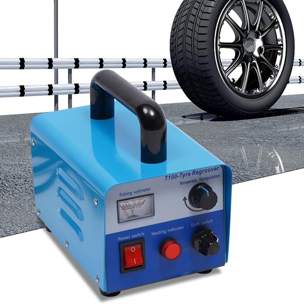 400W Tire Groover Machine, Rubber Tire Regroover Machine Tire Grooving Tool Iron Tire Groover Cutter with 10 pcs Blades Tire Groover Heated Machine for Rubber and Tires
