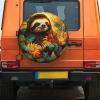 Spare Tire Cover Weatherproof Universal Wheel Tire Cover Sloth Pattern Wheel Tire Protector Dust-Proof Tire Wheel Covers Fit Trailer RV SUV Many Vehicle Travel 15 inch view 1