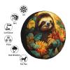 Spare Tire Cover Weatherproof Universal Wheel Tire Cover Sloth Pattern Wheel Tire Protector Dust-Proof Tire Wheel Covers Fit Trailer RV SUV Many Vehicle Travel 15 inch view 4