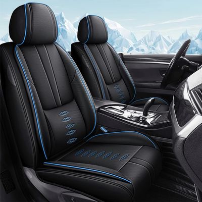 NCCLOVELY Car Seat Covers for Ford Bronco Sport 2021-2024 2025,Waterproof Leather Seat Covers 2-Seats Standard,Interior Accessories with Airbag,Automobile Seat Cover Sets for Bronco Sport(Black+Blue)