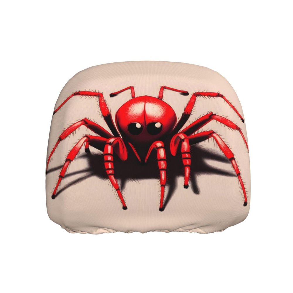 YzgWjBhd 1 PCS Car Seat Headrest Covers Print Universal Soft Anti-Dirty Protectors Cute Little Red Spider Elastic Automotive Head Rest Cover for Dust & Stain Protection