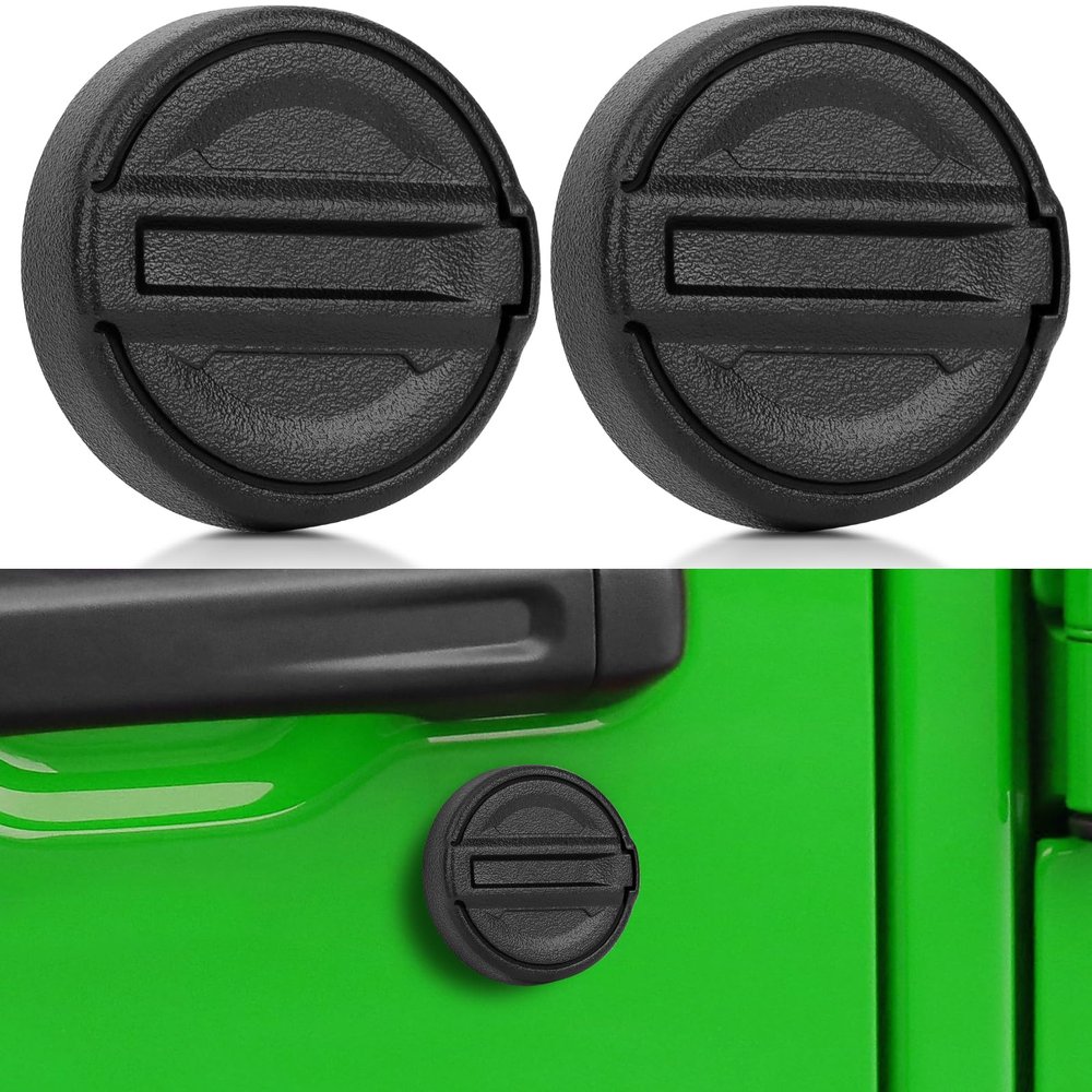 MODELAUTO Magnetic Door Keyhole Covers Compatible with 2018-2026 Jeep Wrangler JL & Gladiator JT,2 Pack Exterior Front Lock Cylinder Caps Decor Accessories, Black (Black)