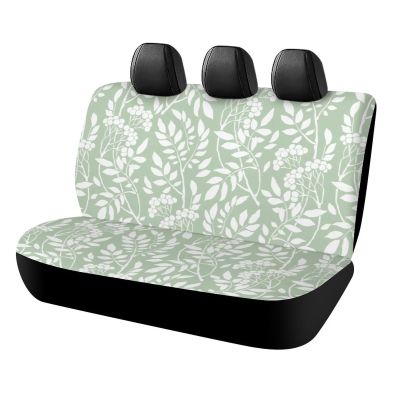 HYDJLXA Plant Sage Green Leaves Rear Seat Waterproof Car Seat Protection Cover, Truck and SUV, Etc