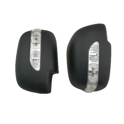 Pair Matte Black Side Mirror Covers w/LED Light Rearview Mirror Cover