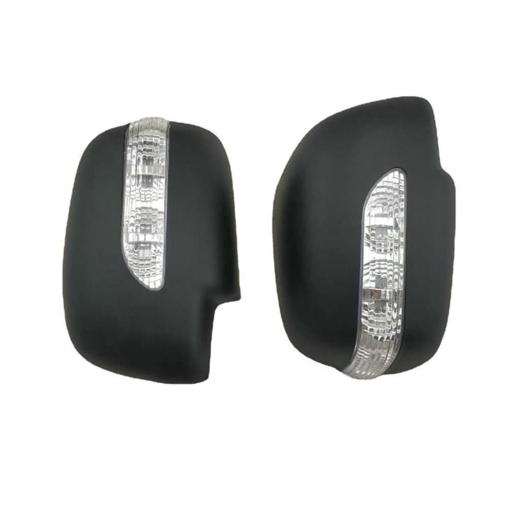Pair Matte Black Side Mirror Covers w/LED Light Rearview Mirror Cover