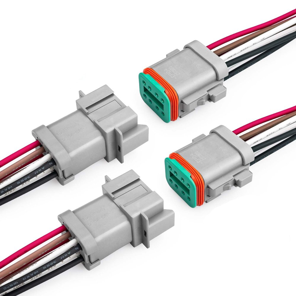 JRready Deutsch DT 8 Pin Wire Pigtail Connectors UL3266 14AWG, 2 Sets