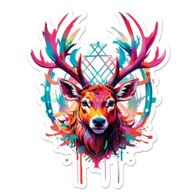 Deer Buck Rack Vinyl Decal Sticker- 14.5" x 12"