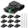 10Sets Automotive Waterproof Connector Male And Female 1/2/3/4/6Pin Plugs MAP TPS Wire Connector For GM (3P Set x 10Sets) view 1