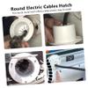 ELAYARD White Round Electric Cable Hatch Rv Cord Cover with Back Durable and Uv-Resistant Fits Standard Cords for Campers and Trailers view 4