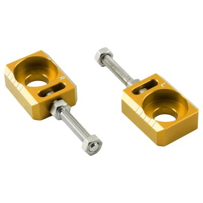 PowerMotor 13mm 0.51" Axle Block,CNC Chain Tensioner Adjuster Repalcement for Surron Light Bee S X Segway X160 X260 Electric Dirt Bike Ebike-Gold