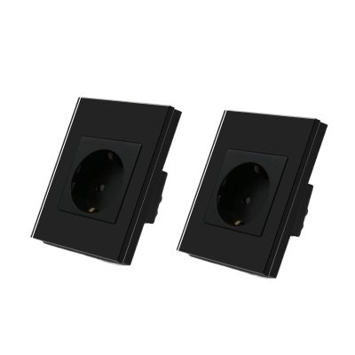 2Way Standard Touch Switch 2Packs Light Switch White Black Golden Crystal Class Panel Switch Waterproof Switch(Gold Sockets)