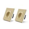 2Way Standard Touch Switch 2Packs Light Switch White Black Golden Crystal Class Panel Switch Waterproof Switch(Gold Sockets) view 3