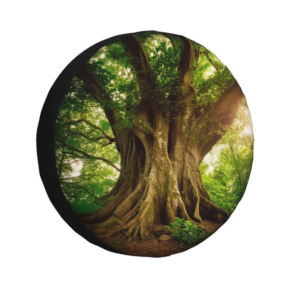 Thick Tree Spare Tire Cover Weatherproof Wheel Covers Universal Wheel Protectors Portable Wheel Bags Camper Tire Covers for Trailer Rv Travel Accessories 15 inch