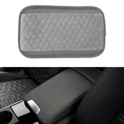 TUCKBOLD Universal Center Console Cover Car Armrest Cover with Storage Bag Middle Console Cover Lid for Most Vehicle SUV Car Sedan 12.20"x7.09"x0.79" Gray Faux Leather
